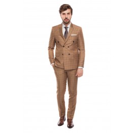 Costum cafeniu in carouri FILIP